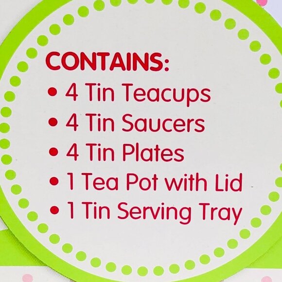 Alex Lots of Dots Tin Tea Set 15 Pcs New in Box For Age 3+ - Picture 12 of 15